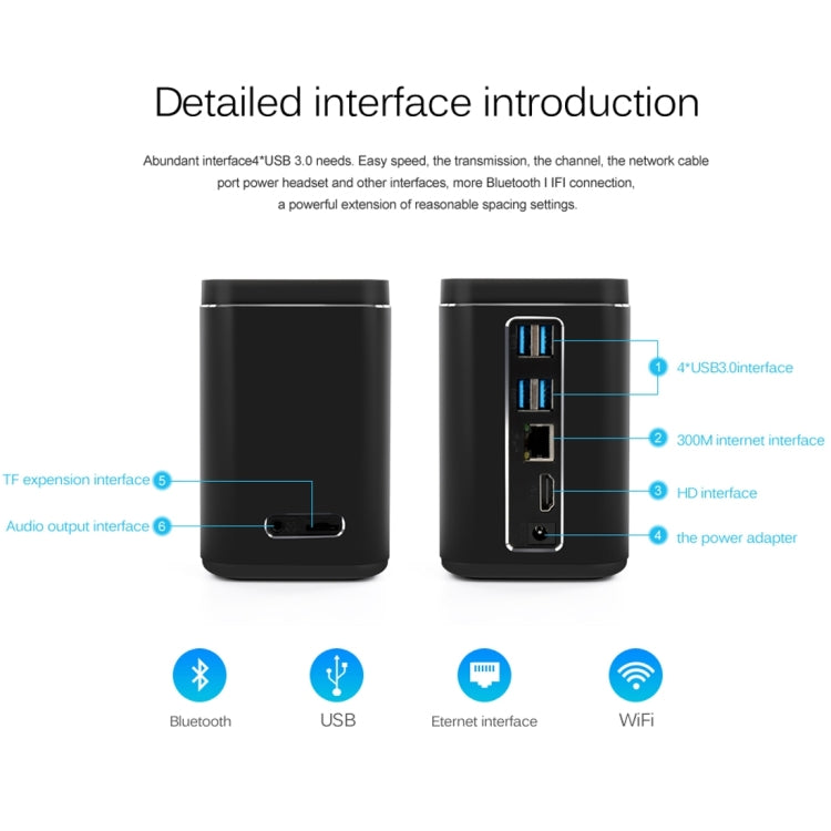 Cenovo Mini PC / TV Box King Kong with 720P Voice Camera, Support Windows 10 OS, Intel Cherry Trail Z8300 Quad Core 1.84GHz, RAM: 4GB, ROM: 64GB, Built in Dual Band WiFi, Bluetooth 4.0(Black)