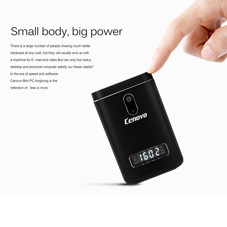 Cenovo Mini PC / TV Box King Kong with 720P Voice Camera, Support Windows 10 OS, Intel Cherry Trail Z8300 Quad Core 1.84GHz, RAM: 4GB, ROM: 64GB, Built in Dual Band WiFi, Bluetooth 4.0(Black)