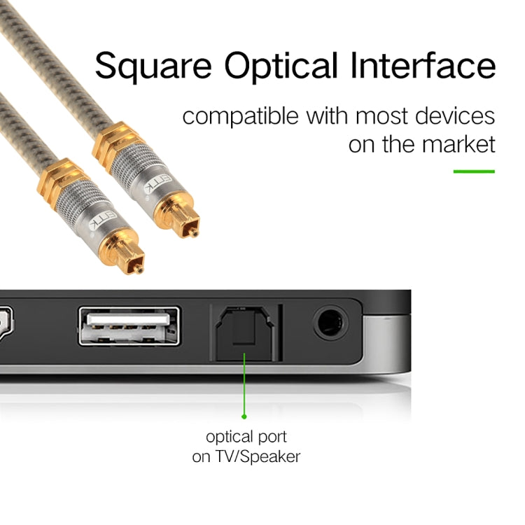 EMK YL-A 1m OD8.0mm Gold Plated Metal Head Toslink Male to Male Digital Optical Audio Cable