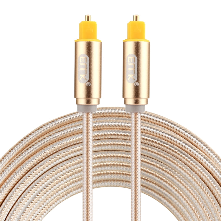 EMK 3m OD4.0mm Gold Plated Metal Head Woven Line Toslink Male to Male Digital Optical Audio Cable