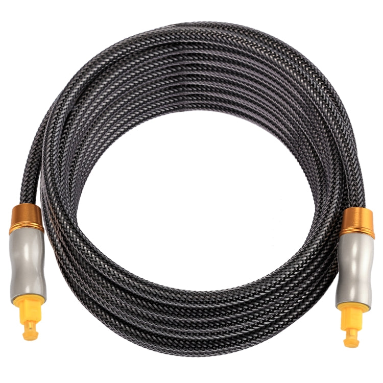 5m OD6.0mm Gold Plated Metal Head Woven Line Toslink Male to Male Digital Optical Audio Cable