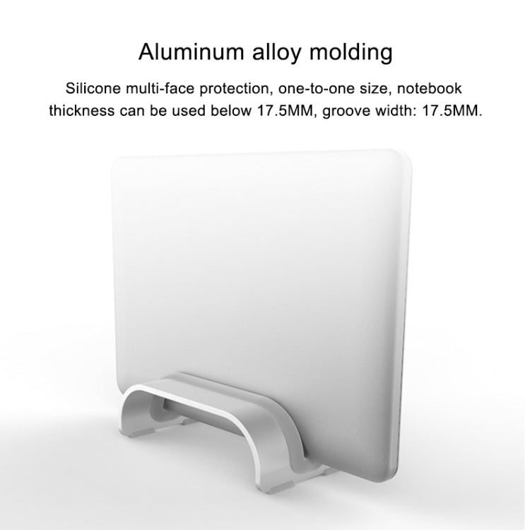 Universal Portable Aluminum Alloy Single Slot Laptop Vertical Radiating Storage Stand Base, Slot Width: 17.5mm