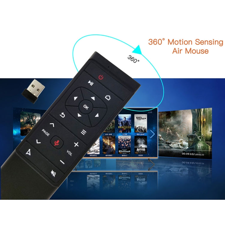 MT12 2.4G Air Mouse Remote Control with Fidelity Voice Input & IR Learning & 6-axis Gyroscope for PC & Android TV Box & Laptop & Projector