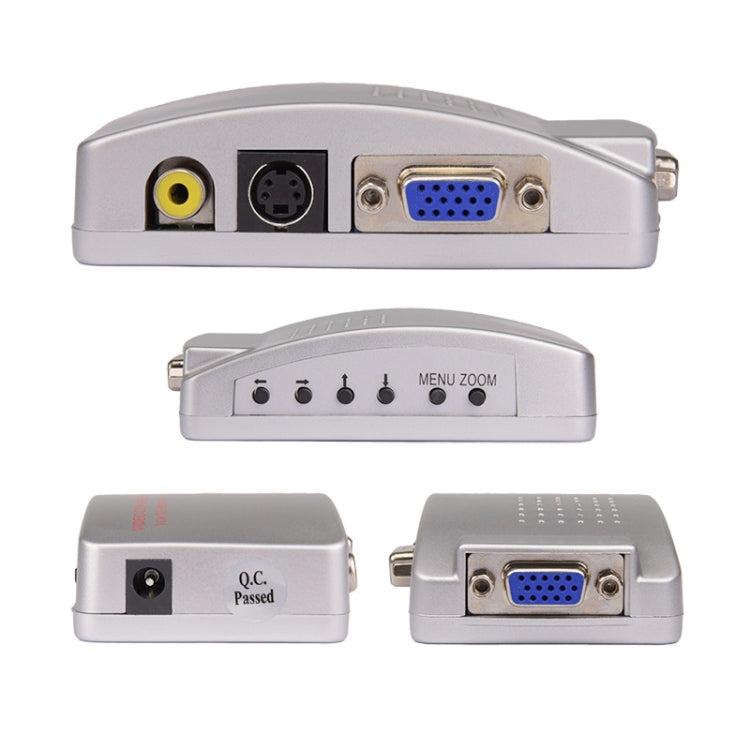 HOWEI HW2401 High Resolution VGA Video Conversion VGA to Video S-Video / PC to TV (VGA to AV) Converter Box (Blue)