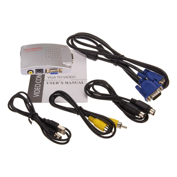 HOWEI HW2401 High Resolution VGA Video Conversion VGA to Video S-Video / PC to TV (VGA to AV) Converter Box (Blue)