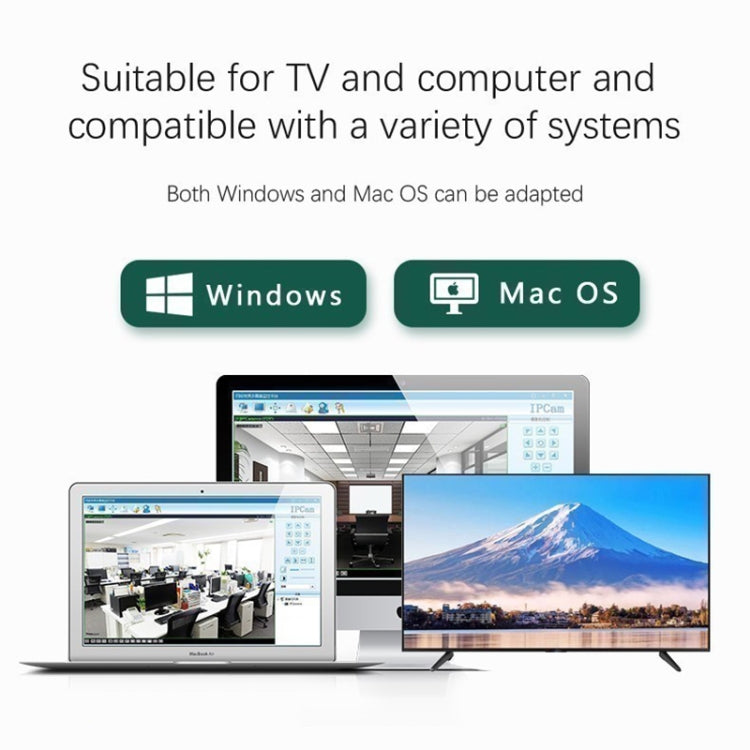 S-1 2.0MP 1080P HD USB Camera AI TV WebCam with Microphone