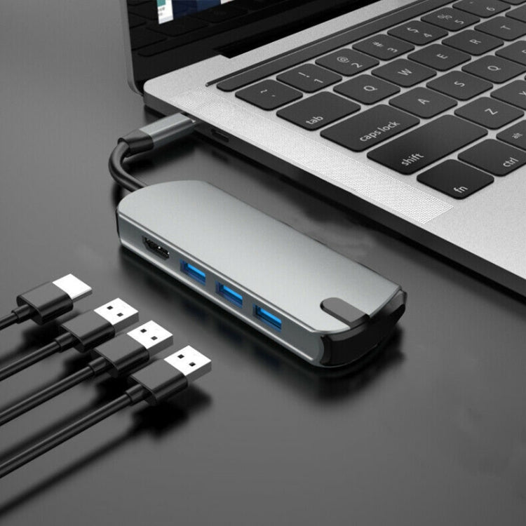 Basix T1904 4 In 1 Multi-function Type-C / USB-C HUB Expansion Dock
