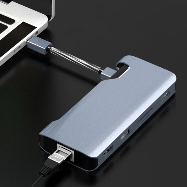 Basix T1907b 7 In 1 Multi-function Type-C / USB-C HUB Expansion Dock(Silver)