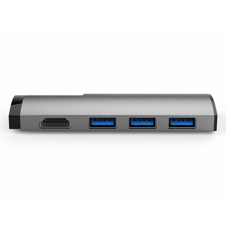 Basix P5 5 In 1 Multi-function Type-C / USB-C HUB Expansion Dock(Grey)
