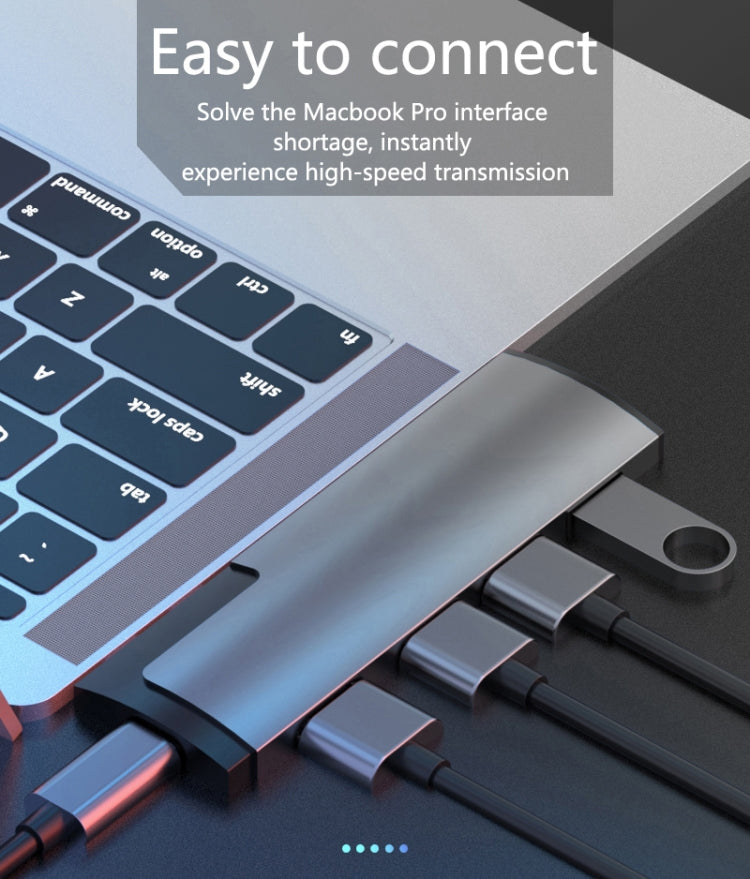 Basix P5 5 In 1 Multi-function Type-C / USB-C HUB Expansion Dock(Grey)