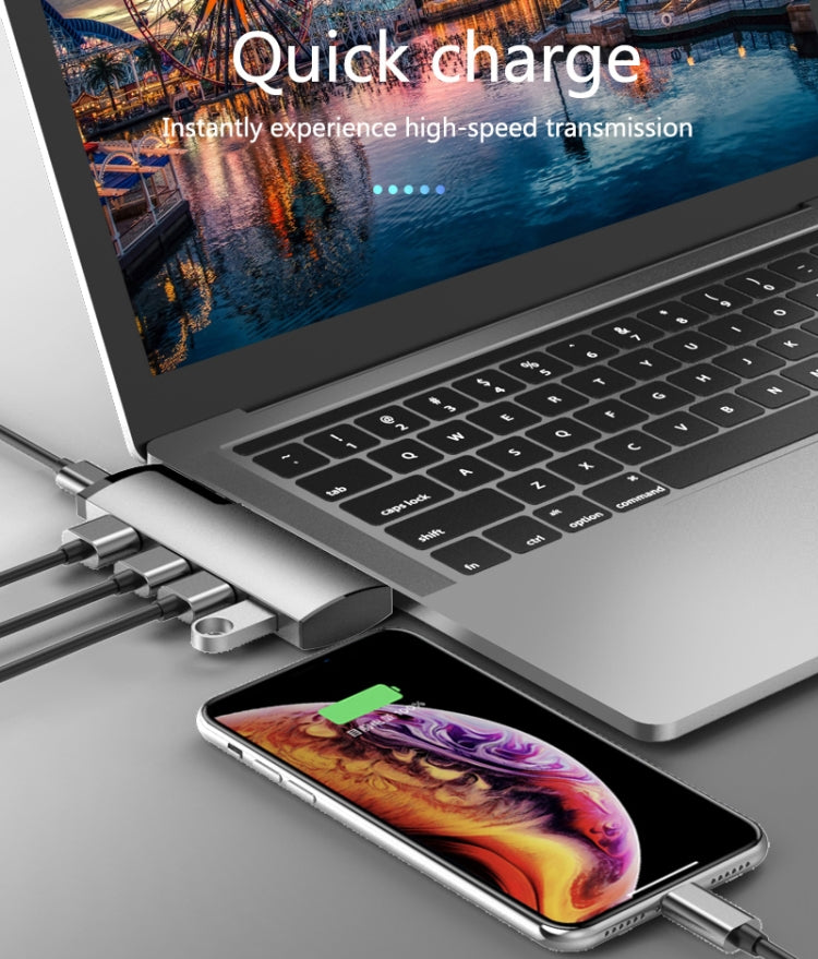 Basix P5 5 In 1 Multi-function Type-C / USB-C HUB Expansion Dock(Grey)