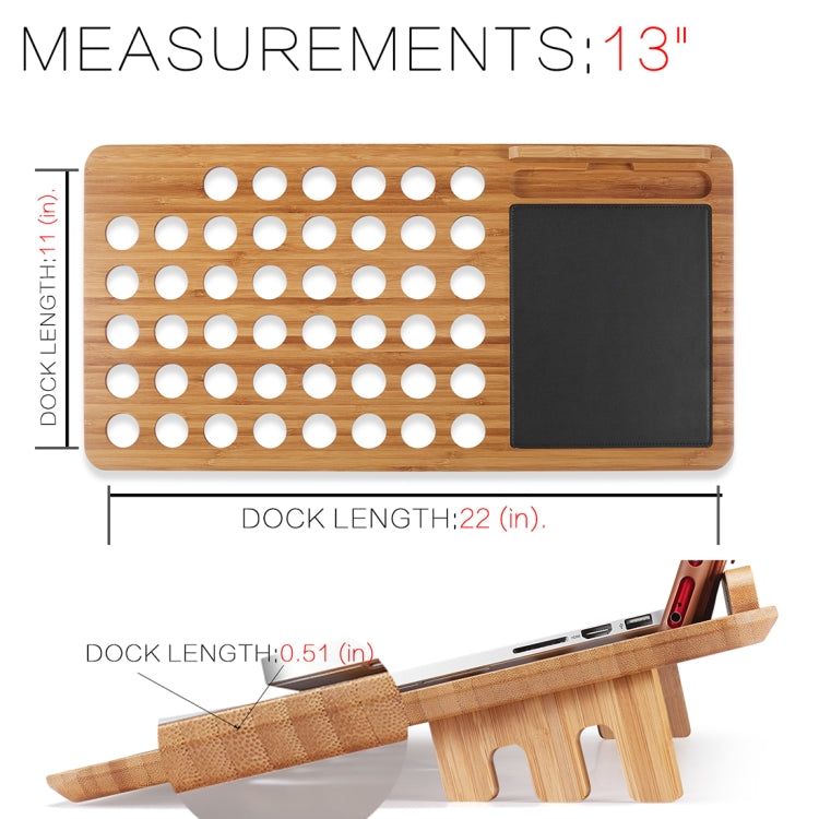 Universal Laptop Bamboo Stand for 13 inch Laptops , Size: 56.5 x 28 x 1.4cm