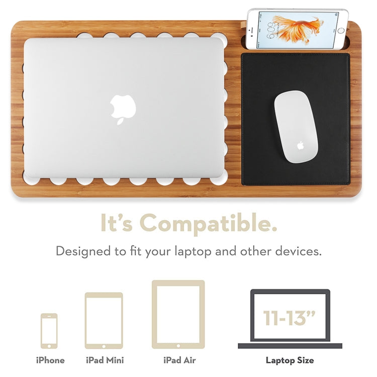 Universal Laptop Bamboo Stand for 13 inch Laptops , Size: 56.5 x 28 x 1.4cm