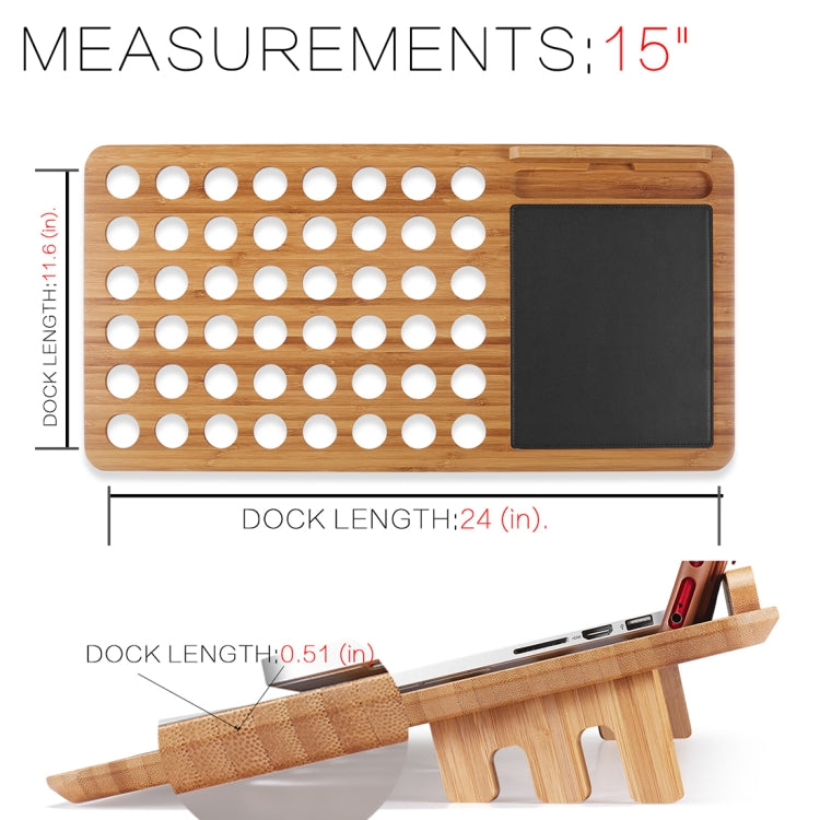 Universal Laptop Bamboo Stand for 15 inch Laptops , Size: 61 x 29.5 x 1.4cm