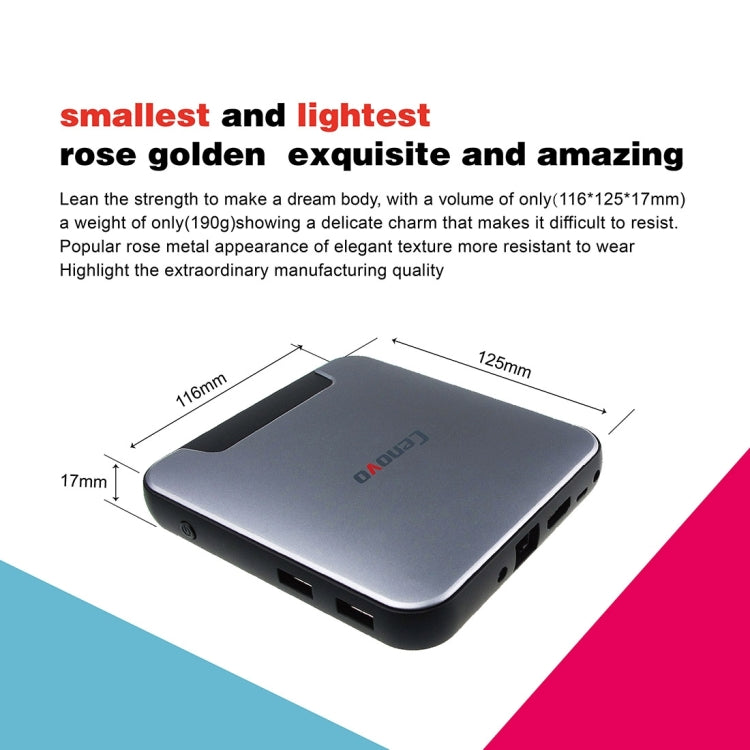 Cenovo MINIPC2 TV Box Windows 10 Mini PC, Intel Cherry Trail Z8300 Quad Core 1.84GHz, RAM: 4GB, ROM: 64GB, Support WiFi / HDMI / Bluetooth / USB(Black)