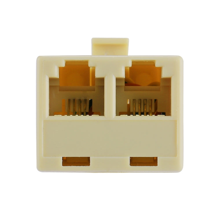 RJ11 Dual Ports Desktop Telephone Extension Cable Extender Connector Adapter