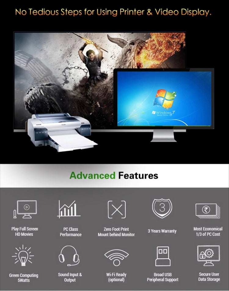 X6 Thin Client Mini PC with Holder, Cortex-A9 Octa-core up to 1.2GHz, 1GB RAM, 8GB ROM, Embedded Linux Kernel, Support Online Video Play up to 1080P HD(Gold)
