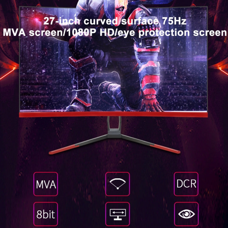 27 inch 75Hz HD 1080P Curved Screen MVA LCD Display Gaming Monitor without Frame