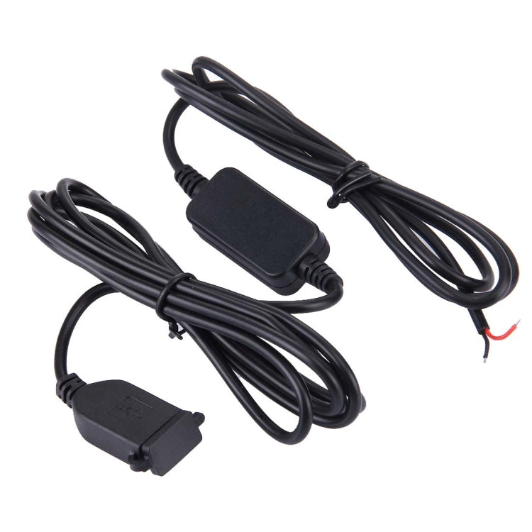 Car Motorcycle Single USB Car Charger DC 12V To 5V 3A Power Adapter with Cover for Car GPS Tracker DVR, Length: 2m