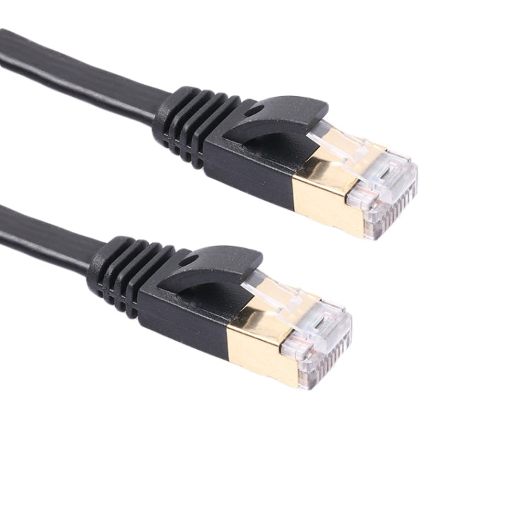 10m CAT7 10 Gigabit Ethernet Ultra Flat Patch Cable for Modem Router LAN Network - Built with Shielded RJ45 Connectors (Black)