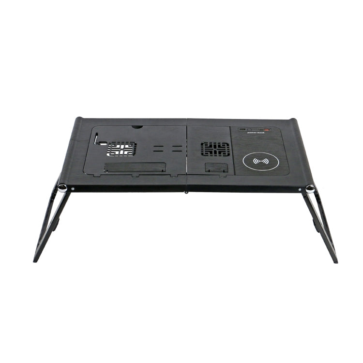 LD99-3 Height Adjustable Foldable Laptop Desk Smart Table with Wireless Charger (Black)