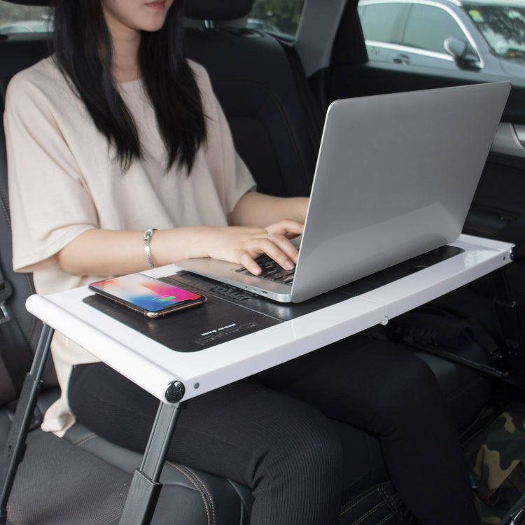 LD99-3 Height Adjustable Foldable Laptop Desk Smart Table with Wireless Charger (Black)