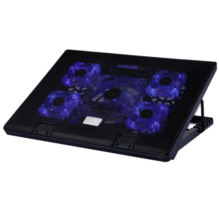 NUOXI S500 5 Fans Ultra Silent CPU Notebook Computer Cooling Base USB Cooler Pad with 2 x USB Ports & 2 Switchs