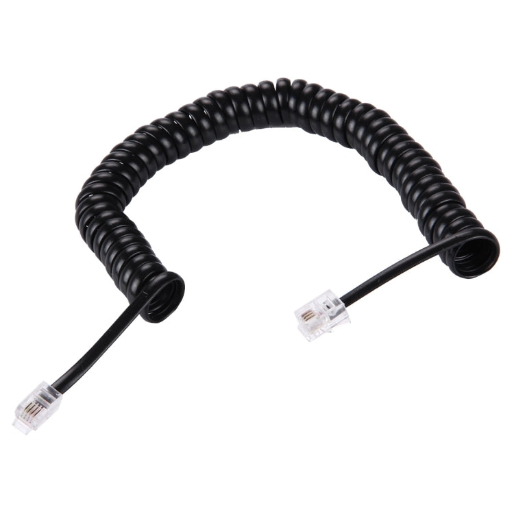 4 Core Male to Male RJ11 Spring Style Telephone Extension Coil Cable Cord Cable, Stretch Length: 2m
