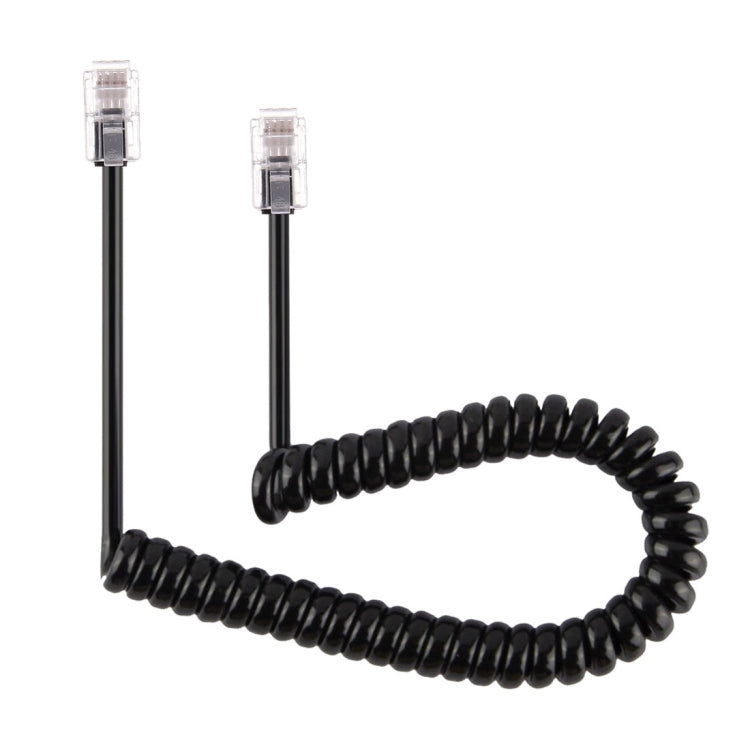 4 Core Male to Male RJ11 Spring Style Telephone Extension Coil Cable Cord Cable, Stretch Length: 2m