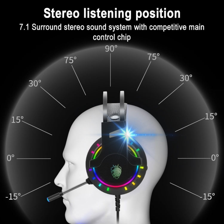 K3 Virtual 7.1 Stereo RGB Backlit Headset with Microphone (Black)
