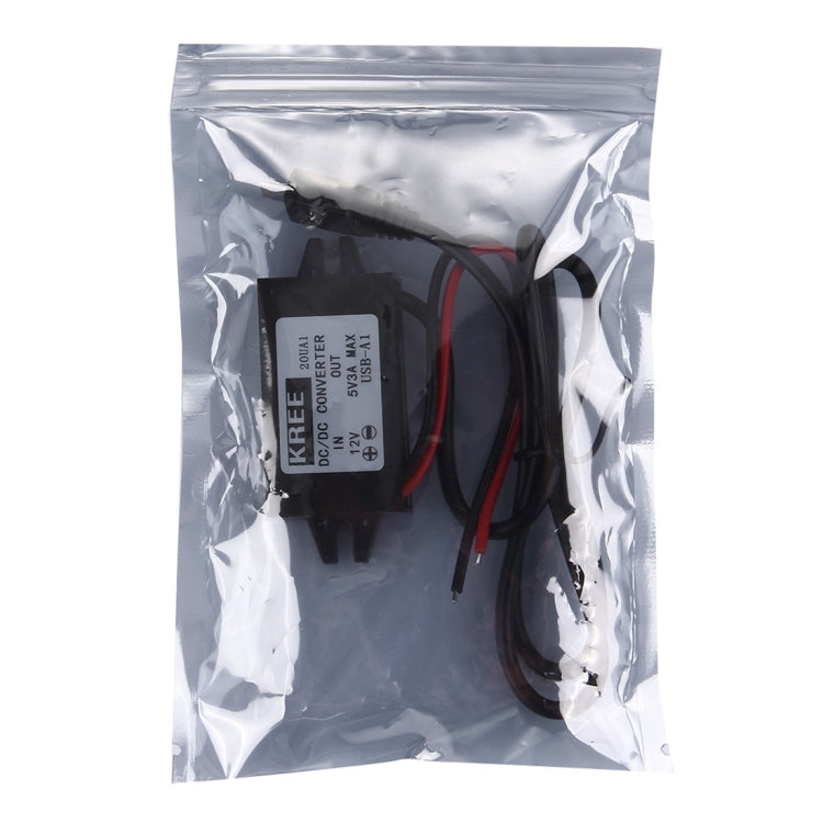 DC 12V to 5V 3A Mini USB Car Charger for Car GPS Tracker DVR & MP3 & MP4, Length: 40cm