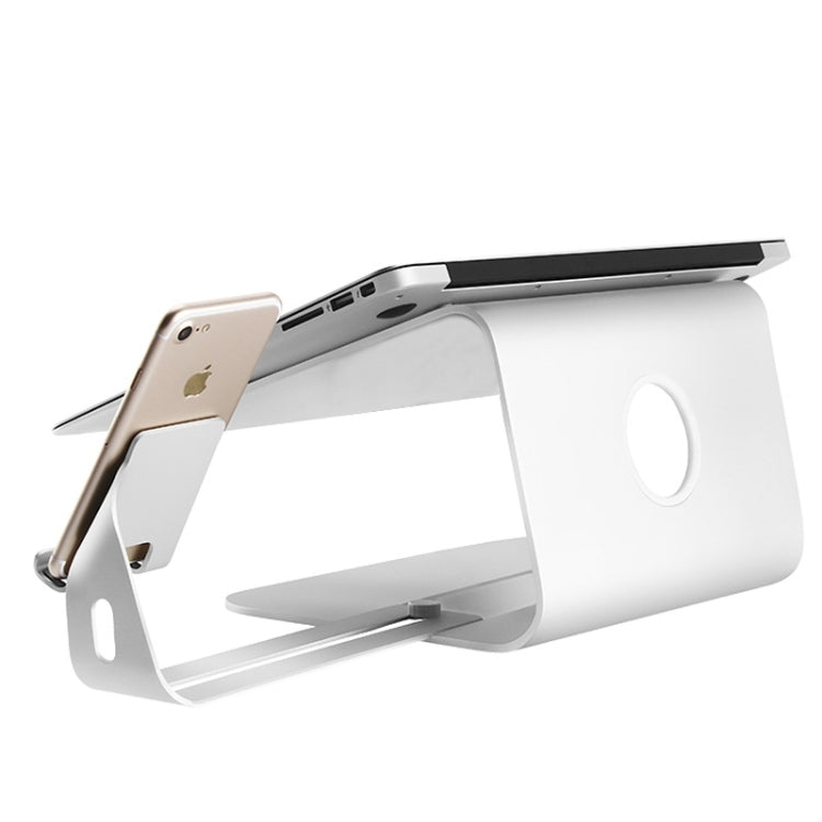 SOPI ZJ-001 Aluminum Cooling Stand with Phone Holder for Laptop, Suitable for Mac Air, Mac Pro, iPad, and Other Laptops (Silver)