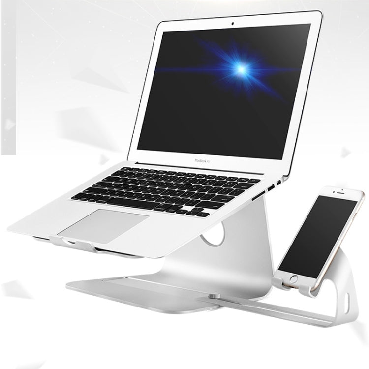 SOPI ZJ-001 Aluminum Cooling Stand with Phone Holder for Laptop, Suitable for Mac Air, Mac Pro, iPad, and Other Laptops (Silver)