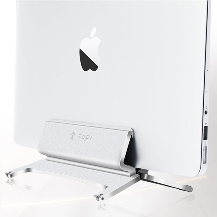 SOPI SN-002 Aluminum Desktop Vertical Stand for Laptop, Suitable for Mac Air, Mac Pro and Other 11-15 inch Laptops of Width Between 0~45mm
