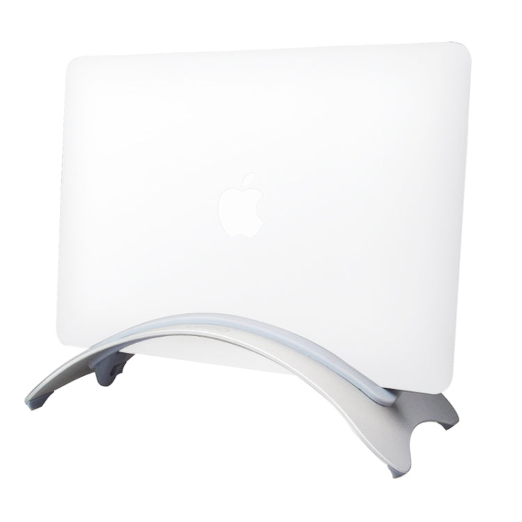SOPI SN-001 Arc Style Aluminum Desktop Vertical Stand for Laptop, Suitable for Mac Air, Mac Pro and Other Laptops of Width Between 0~18mm (Silver)