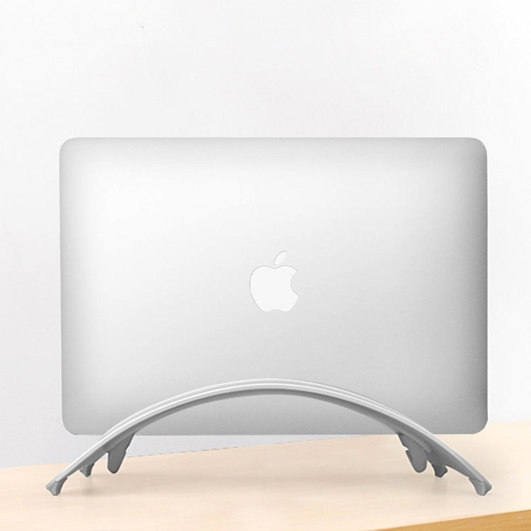 SOPI SN-001 Arc Style Aluminum Desktop Vertical Stand for Laptop, Suitable for Mac Air, Mac Pro and Other Laptops of Width Between 0~24mm (Silver)