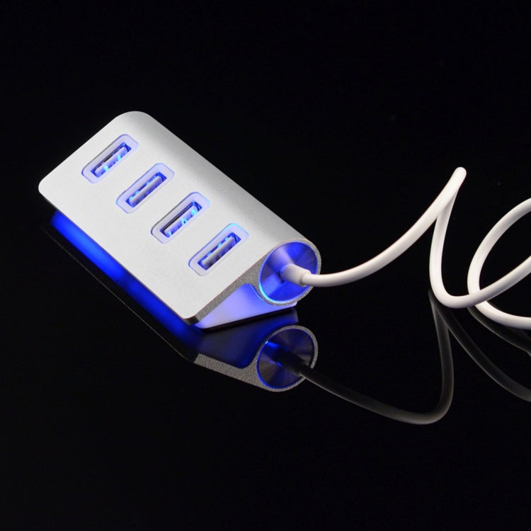 USB-C / Type-C 3.1 to 4 USB 3.0 Ports HUB Converter Adapter for Macbook, Google, Nokia Tablet PC(Silver)