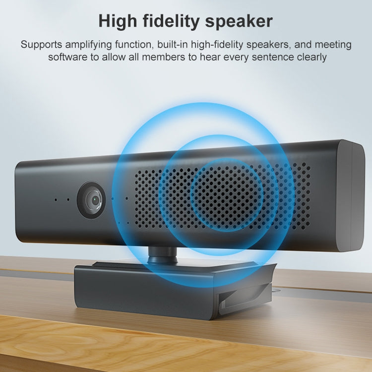 H720 90 Degree Wide-angle 1080P USB Computer Conference Camera, Support Sound Reinforcement Function