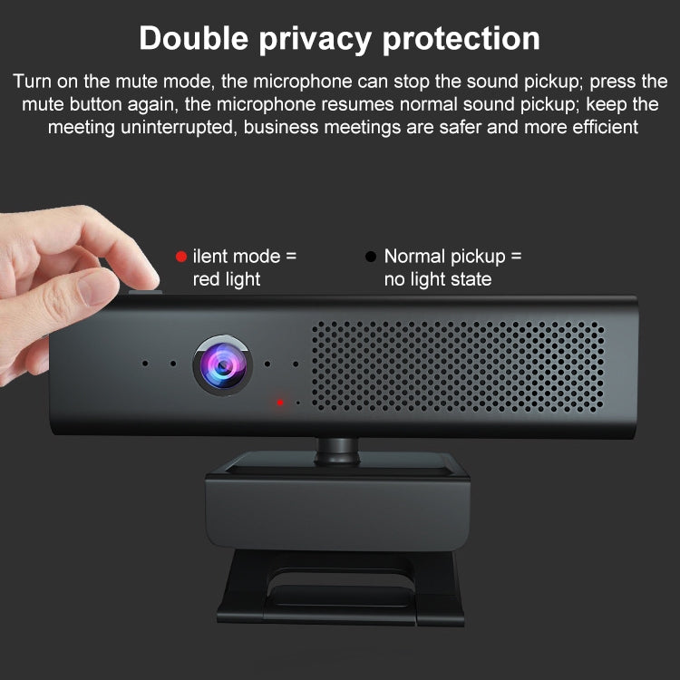 H720 90 Degree Wide-angle 1080P USB Computer Conference Camera, Support Sound Reinforcement Function