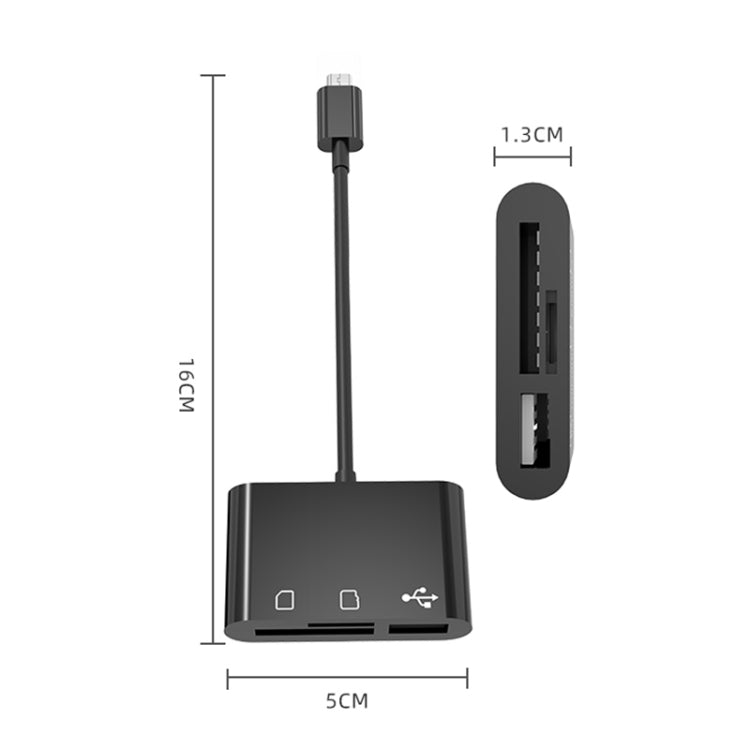 D-138 2pcs 3 In 1 Micro Multi-function Card Reader