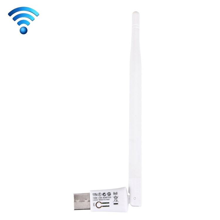 SM-N150M1-W2 USB 2.0 150Mbps 2.4GHz WiFi Wireless Adapter + 5DBi Antenna, IEEE 802.11b / 802.11g / 802.11n, 64/128Bit WEP, WAP, WAP2