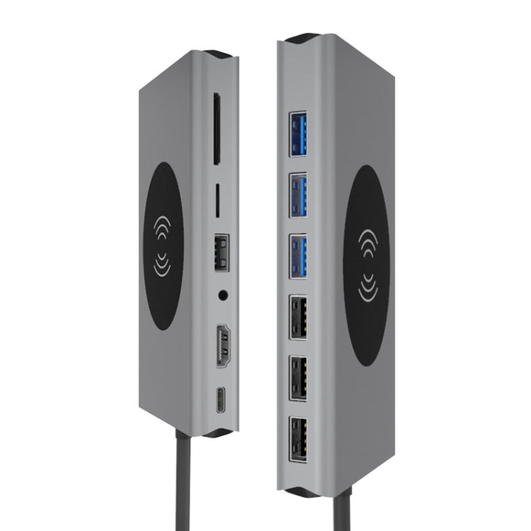 Basix T15 15 in 1 USB-C / Type-C to HDMI + VGA + USB 3.0x4 + USB 2.0x3 + SD + TF + RJ45 + PD + 3.5 Audio + 10W Converter