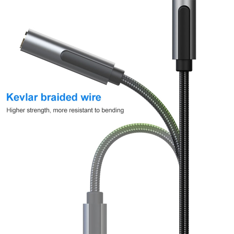 TA1B USB-C / Type-C Male to 3.5mm Audio Female Earphone Adapter (Black Grey)