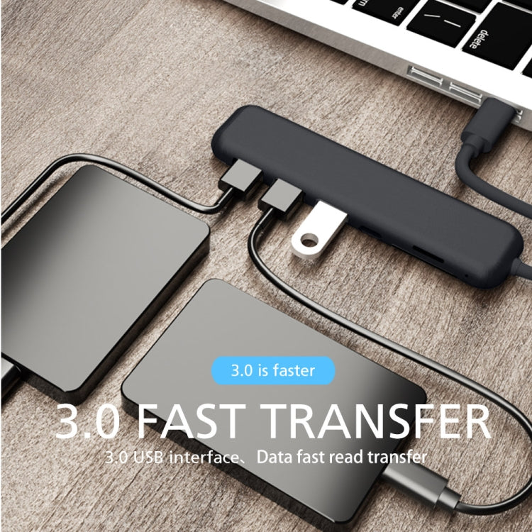 YAOMAISI 7 in 1 Extender USB3.0+ card reader + charging , Support PD Fast Charging, Data Transmission 5G / S for Macbook