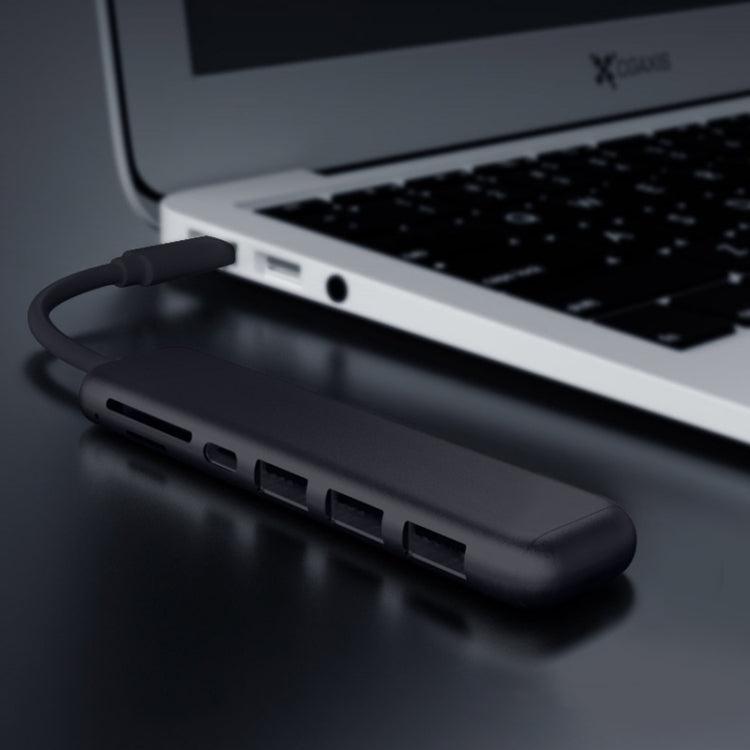 YAOMAISI 7 in 1 Extender USB3.0+ card reader + charging , Support PD Fast Charging, Data Transmission 5G / S for Macbook