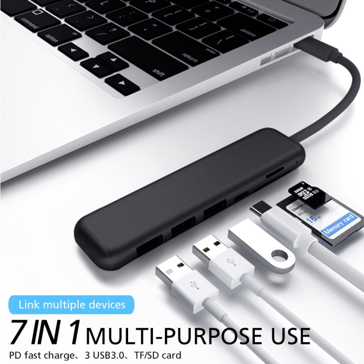 YAOMAISI 7 in 1 Extender USB3.0+ card reader + charging , Support PD Fast Charging, Data Transmission 5G / S for Macbook