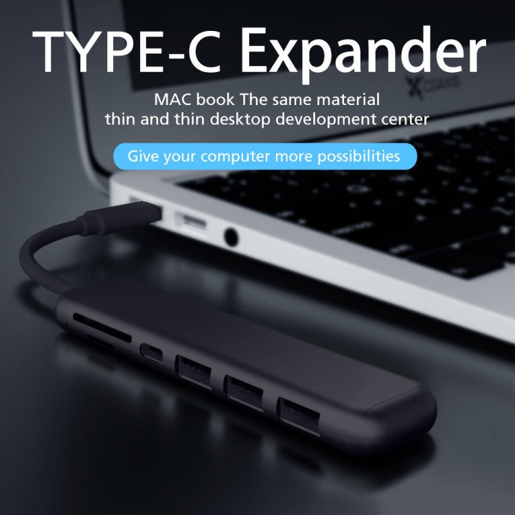 YAOMAISI 7 in 1 Extender USB3.0+ card reader + charging , Support PD Fast Charging, Data Transmission 5G / S for Macbook