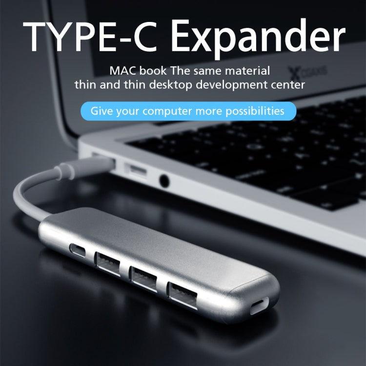 YAOMAISI 5 in 1 Extender USB3.0+ card reader + charging , Support PD Fast Charging, Data Transmission 5G / S for Macbook