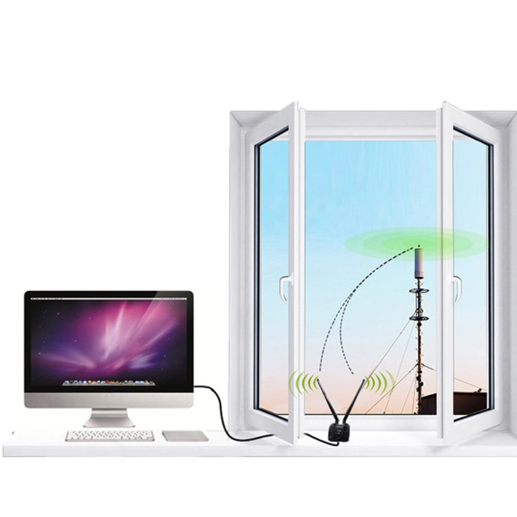 BT-N9100 150Mbps 2.4GHz USB 2.0 WiFi Adapter External Network Card with Dual Antennas