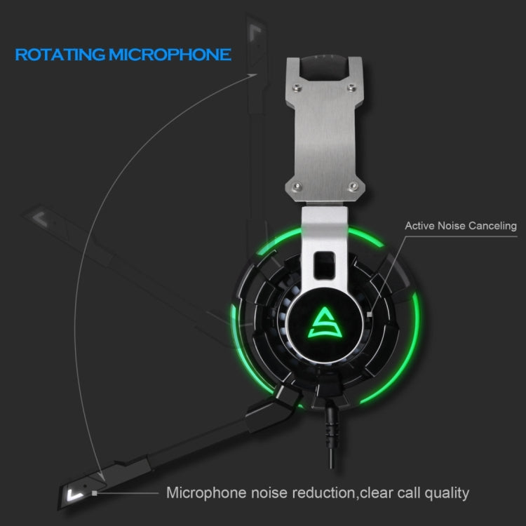 SUPSOO G800 USB Surround Stereo Gaming Headset Wired Music Headphone with Wire Control & Rotating Mic & LED Light for PC, Laptop